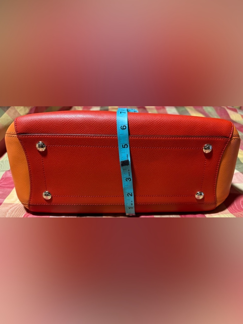 Coach Margot Leather Satchel Red/Orange/Pink F37248 - Picture 4 of 11